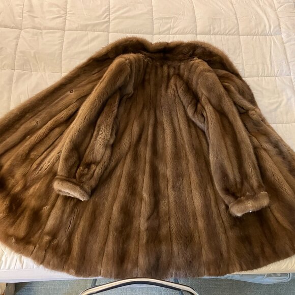 Vintage Lunamarine Real Mink Fur 3/4 Length Coat, Brown, Arista Furs - Picture 6 of 8